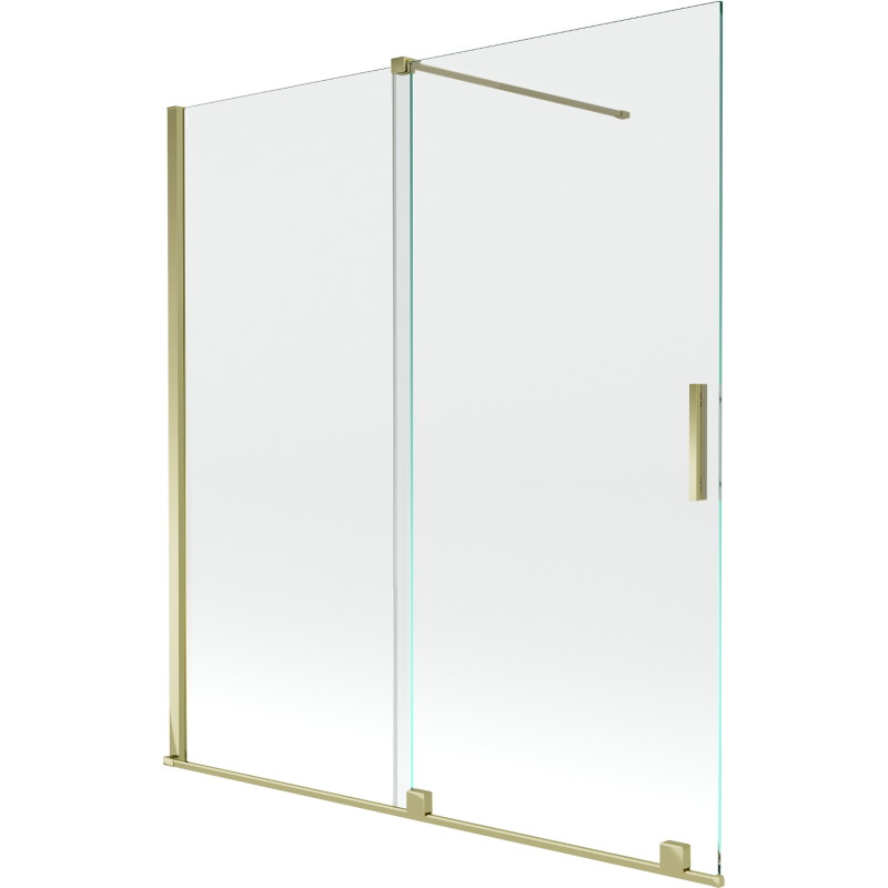 Mexen Velar posuvná vaňová zástena 2-krídlová 150 x 150 cm, transparentná, zlatá - 896-150-000-01-50