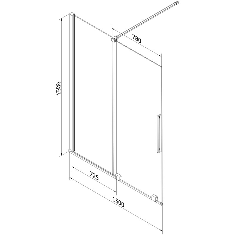 Mexen Velar posuvná vaňová zástena 2-krídlová 150 x 150 cm, transparentná, zlatá - 896-150-000-01-50
