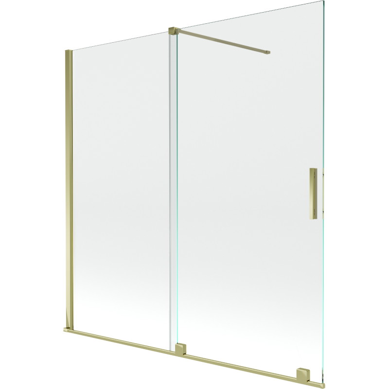 Mexen Velar sprchová zástena 2-krídlová posuvná 160 x 150 cm, transparentná, zlatá - 896-160-000-01-50