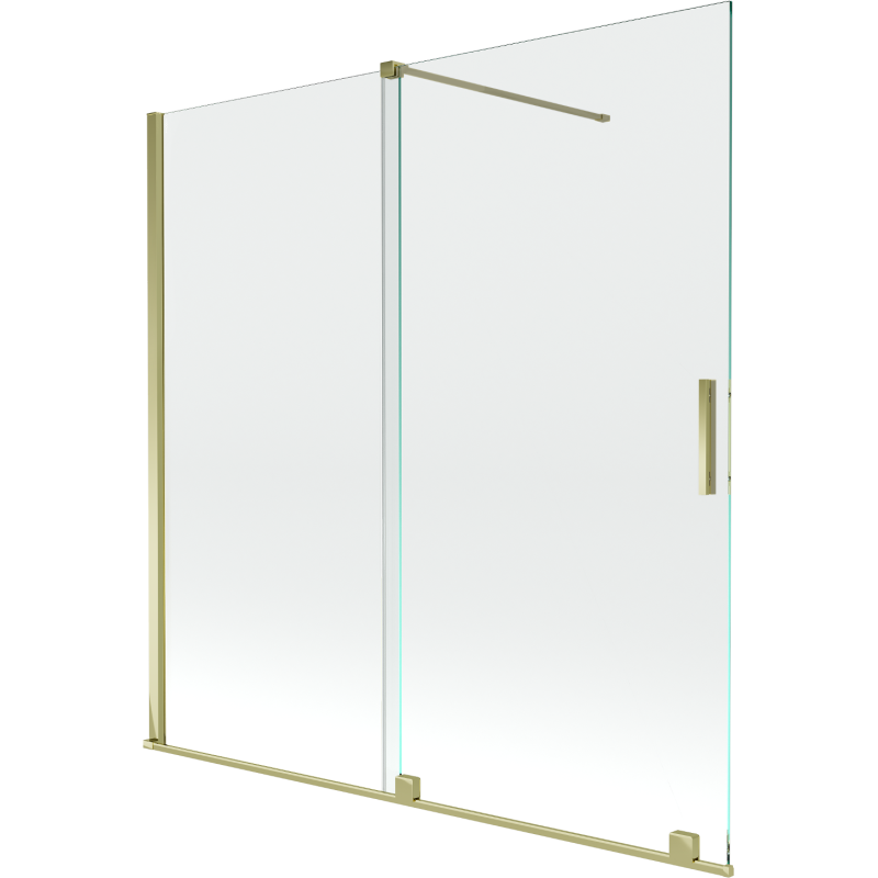 Mexen Velar vaňová zástena 2-krídlová posuvná 160 x 150 cm, transparentná, zlatá - 896-160-000-01-50