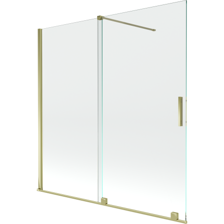 Mexen Velar vaňová zástena 2-krídlová posuvná 160 x 150 cm, transparentná, zlatá - 896-160-000-01-50