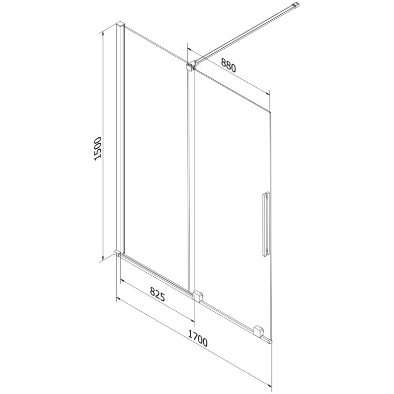 Mexen Velar roztiahnuteľná vaňová zástena s 2-krídlovým posuvným otváraním 170 x 150 cm, transparentná, zlatá