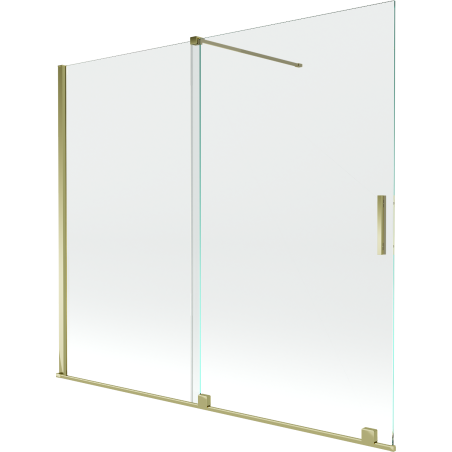 Mexen Velar dvojkrídlový vaňový paraván 180 x 150 cm, transparentný, zlatý - 896-180-000-01-50