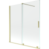 Mexen Velar posuvná vaňová zástena 2-krídlová 150 x 150 cm, transparentná, zlatá brúsená - 896-150-000-01-55