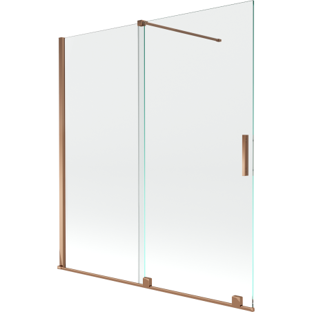 Mexen Velar rozšíriteľná 2-dverová sprchová zástena 150 x 150 cm, transparentná, ružové zlato - 896-150-000-01-60