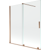 Mexen Velar posuvná vaňová zástena s dvoma krídlami 150 x 150 cm, transparentná, ružové zlato - 896-150-000-01-60