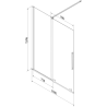 Mexen Velar vaňová zástena dvojkrídlová Posuvný 150 x 150 cm, Priehľadné, Zlatoružová - 896-150-000-01-60
