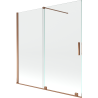 Mexen Velar vaňová zástena s posuvnými 2 krídlami 160 x 150 cm, transparentná, ružové zlato - 896-160-000-01-60
