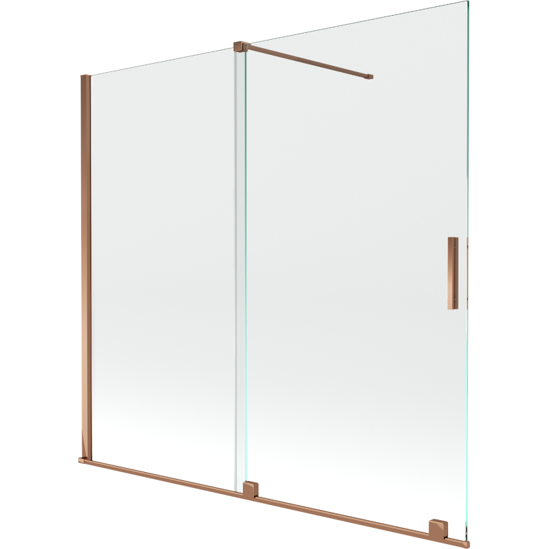 Mexen Velar dvojkrídlový sprchový paraván, posuvný 170 x 150 cm, transparentný, ružové zlato - 896-170-000-01-60