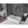 Mexen Velar posuvná vaňová clona 2-krídlová 160 x 150 cm, priehľadná, čierna - 896-160-000-01-70