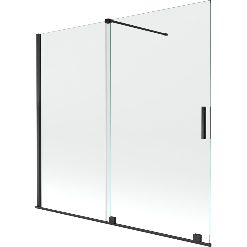 Mexen Velar posuvná vaňová zástena s 2 krídlami 170 x 150 cm, transparentná, čierna - 896-170-000-01-70