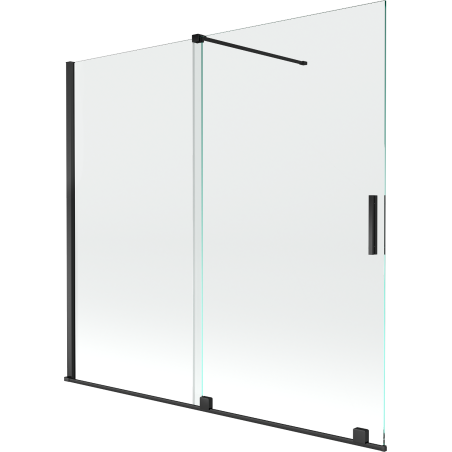 Mexen Velar posuvná vaňová zástena s 2 krídlami 170 x 150 cm, transparentná, čierna - 896-170-000-01-70