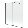 Mexen Velar dvojkrídlová vaňová zástena, posuvná 150 x 150 cm, transparentná, brúsená gun metal - 896-150-000-01-66