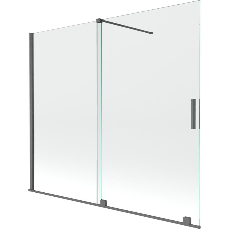 Mexen Velar sprchová zástená 2-krídlová posuvná 180 x 150 cm, transparentná, brúsená gun gray - 896-180-000-01-66