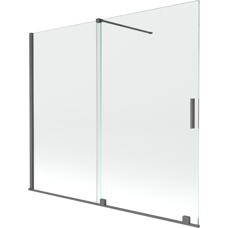 Mexen Velar sprchová zástená 2-krídlová posuvná 180 x 150 cm, transparentná, brúsená gun gray - 896-180-000-01-66