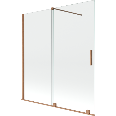 Mexen Velar 2-krídlové rozťahovacie vaňové zásteny 150 x 150 cm, transparentné, brúsená meď - 896-150-000-01-65