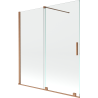 Mexen Velar sprchová zástena 2-krídlová posuvná 150 x 150 cm, transparentná, kartáčovaná meď - 896-150-000-01-65