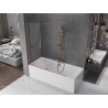 Mexen Velar 2-krídlové rozťahovacie vaňové zásteny 150 x 150 cm, transparentné, brúsená meď - 896-150-000-01-65