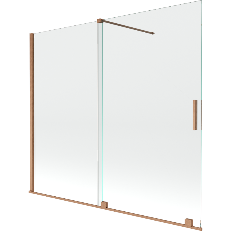 Mexen Velar sprchová zástena 2-krídlová posuvná 180 x 150 cm, transparentná, brúsená meď - 896-180-000-01-65