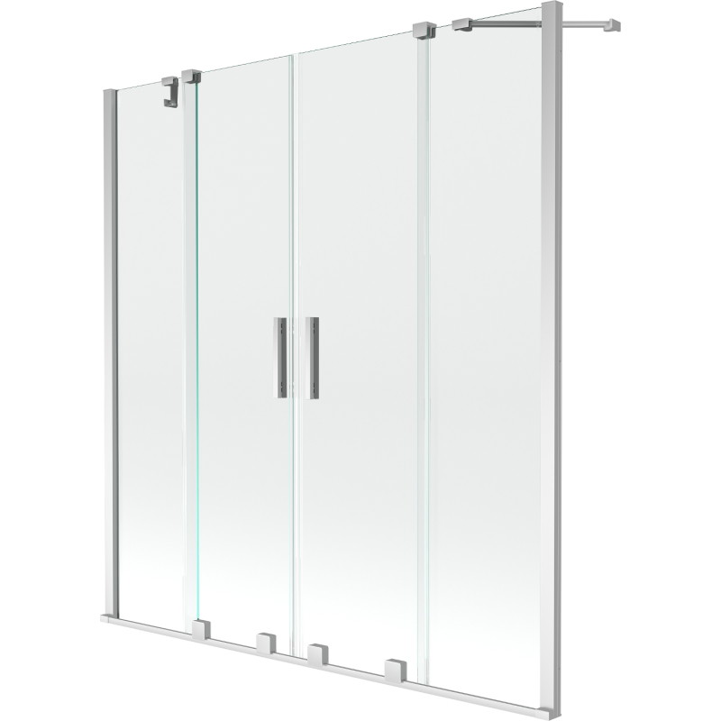 Mexen Velar Duo vaňová zástena 2-dielna posuvná 140 x 150 cm, transparentná, chróm - 896-140-000-02-01