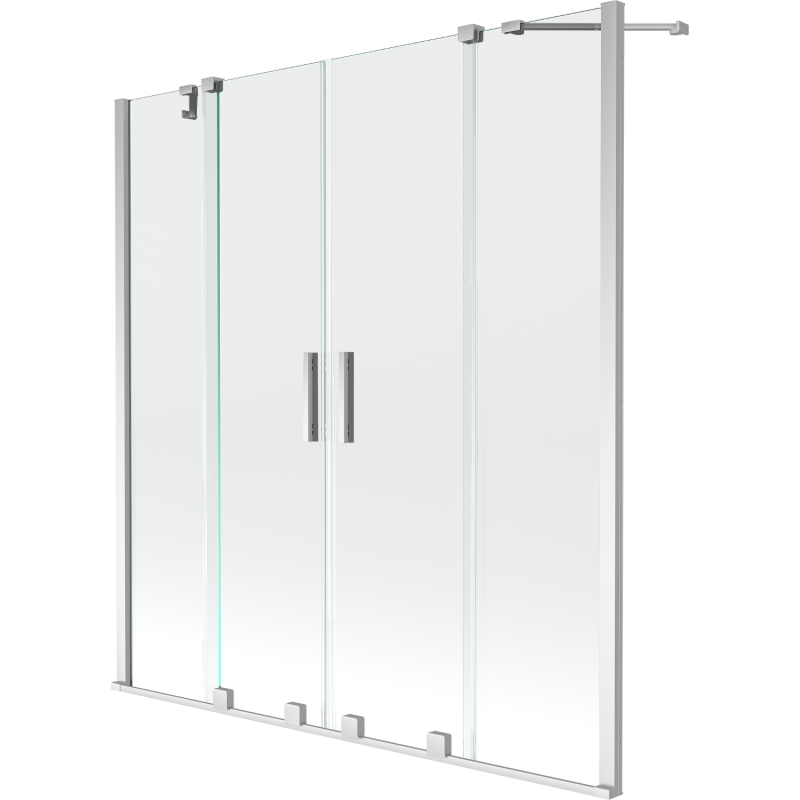 Mexen Velar Duo vaňová zástena 2-krídlová posuvná 150 x 150 cm, transparentná, chróm - 896-150-000-02-01