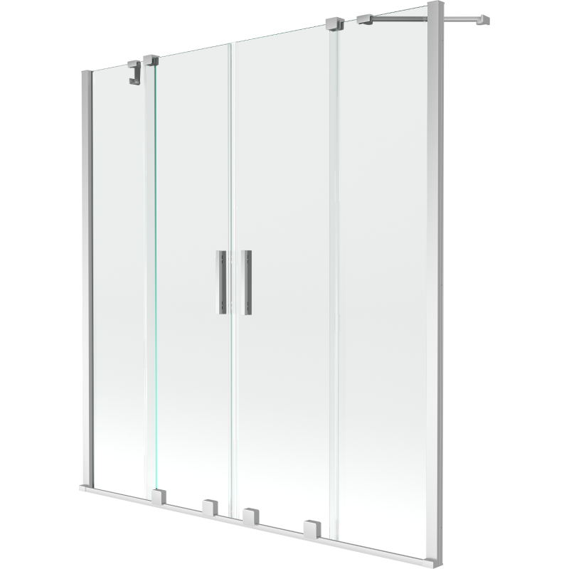 Mexen Velar Duo vaňová zástena dvojkrídlová Posuvný 150 x 150 cm, Priehľadné, Chrómová - 896-150-000-02-01