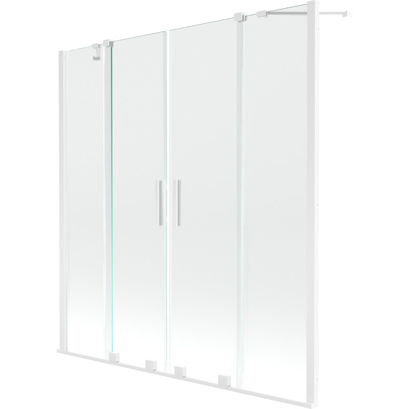 Mexen Velar Duo vaňová zástena 2-krídlová posuvná 140 x 150 cm, transparentná, biela - 896-140-000-02-20