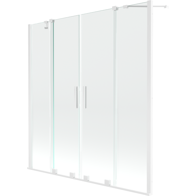Mexen Velar Duo vaňová zástenka 2-krídlová posuvná 140 x 150 cm, transparentná, biela - 896-140-000-02-20