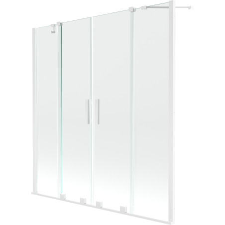 Mexen Velar Duo vaňová zástena dvojkrídlová posuvná 140 x 150 cm, transparentná, biela - 896-140-000-02-20