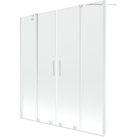 Mexen Velar Duo vaňová zástenka 2-krídlová posuvná 140 x 150 cm, transparentná, biela - 896-140-000-02-20