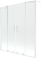 Mexen Velar Duo vaňová zástena, dvojdielna posuvná 150 x 150 cm, transparentná, biela - 896-150-000-02-20