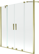 Mexen Velar Duo dvojkrídlová vaňová zástena, posuvná 140 x 150 cm, priehľadná, zlatá - 896-140-000-02-50
