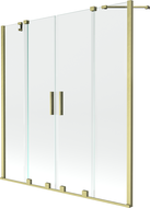 Mexen Velar Duo vaňová zástena 2-krídlová posuvná 140 x 150 cm, transparentná, zlatá kartáčovaná - 896-140-000-02-55