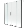 Mexen Velar Duo dvojkrídlový vaňový paraván, posuvný 150 x 150 cm, transparentný, brúsená pušková sivá - 896-150-000-02-66