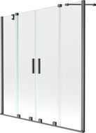 Mexen Velar Duo sprchová zástena 2-krídlová posuvná 150 x 150 cm, transparentná, brúsená gun gray - 896-150-000-02-66