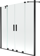 Mexen Velar Duo vaňová clona 2-krídlová posuvná 150 x 150 cm, transparentná, čierna - 896-150-000-02-70