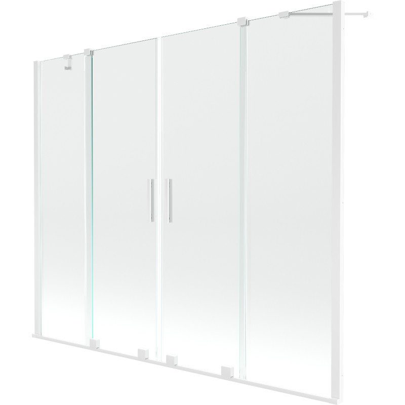 Mexen Velar Duo vaňový paraván 2-dverový posuvný 180 x 150 cm, transparentný, biely - 896-180-000-02-20