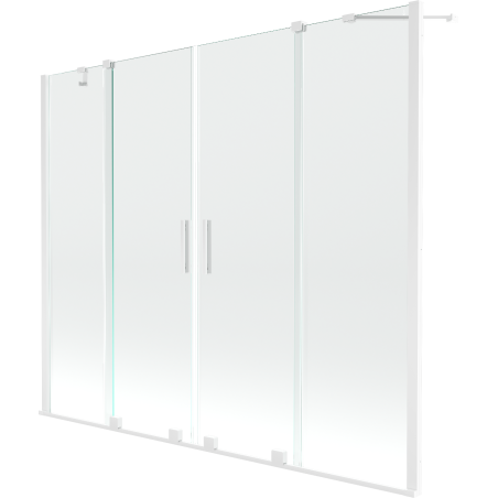 Mexen Velar Duo vaňový paraván 2-dverový posuvný 180 x 150 cm, transparentný, biely - 896-180-000-02-20