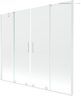 Mexen Velar Duo vaňový paraván 2-dverový posuvný 180 x 150 cm, transparentný, biely - 896-180-000-02-20