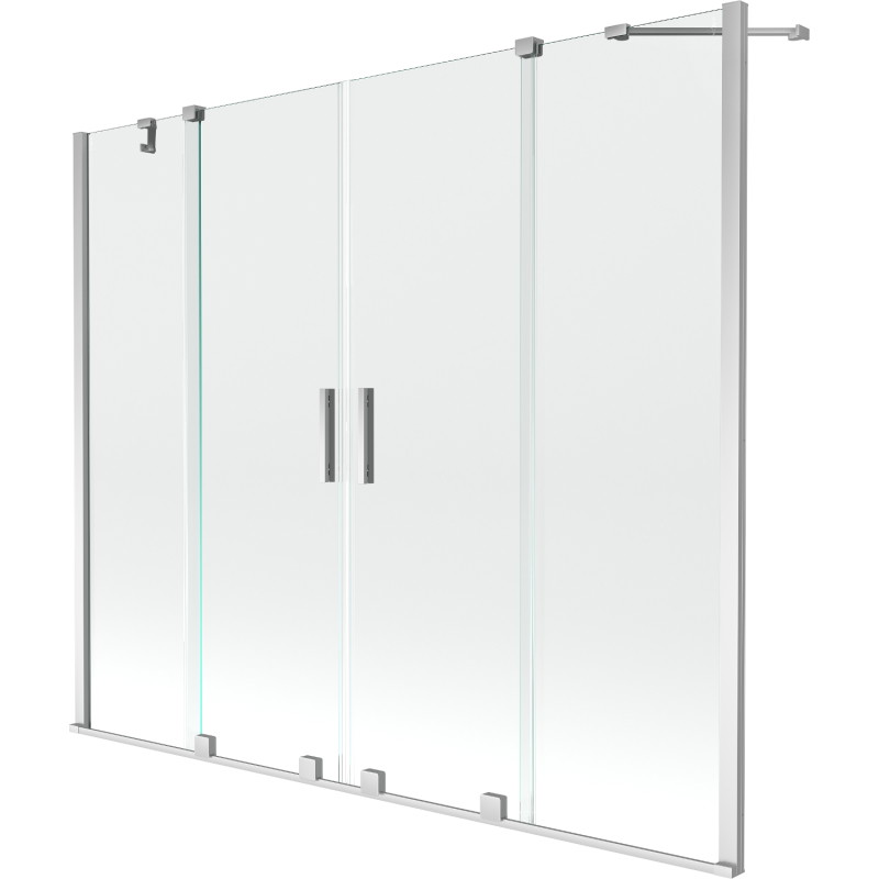 Mexen Velar Duo vaňová zástena 2-krídlová posuvná 170 x 150 cm, transparentná, chróm - 896-170-000-02-01