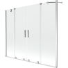 Mexen Velar Duo sprchová zástenab s dvoma krídlami, roztiahujúca sa 170 x 150 cm, transparentná, chróm - 896-170-000-02-01
