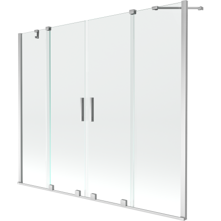 Mexen Velar Duo vaňový paraván 2-krídlový posuvný 180 x 150 cm, transparentný, chróm - 896-180-000-02-01