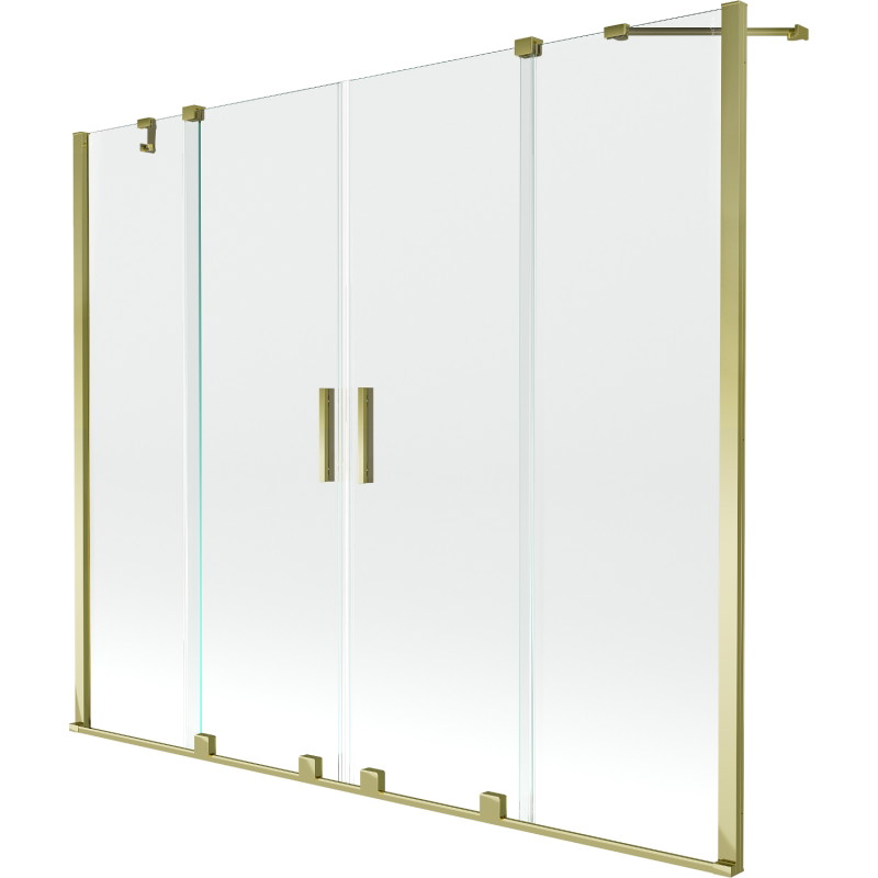 Mexen Velar Duo vaňová zástena dvojkrídlová posuvná 200 x 150 cm, transparentná, zlatá - 896-200-000-02-50
