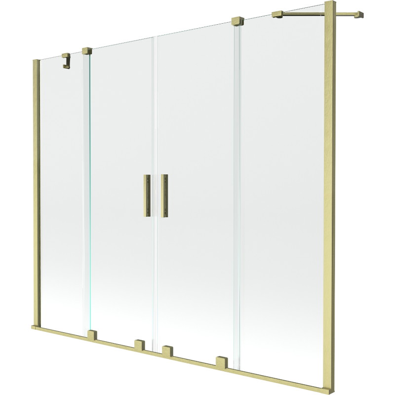 Mexen Velar Duo vaňová zástena s posuvnými 2-panelmi 180 x 150 cm, transparentná, zlatá kartáčovaná - 896-180-000-02-55