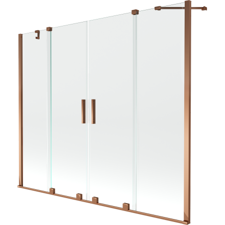 Mexen Velar Duo vanová záclona 2-krídlová posuvná 170 x 150 cm, priehľadná, ružové zlato - 896-170-000-02-60