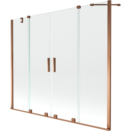 Mexen Velar Duo vaňová zástena dvojkrídlová Posuvný 200 x 150 cm, Priehľadné, Zlatoružová - 896-200-000-02-60