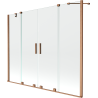Mexen Velar Duo vaňová zástená 2-krídlová posuvná 170 x 150 cm, transparentná, brúsená meď - 896-170-000-02-65