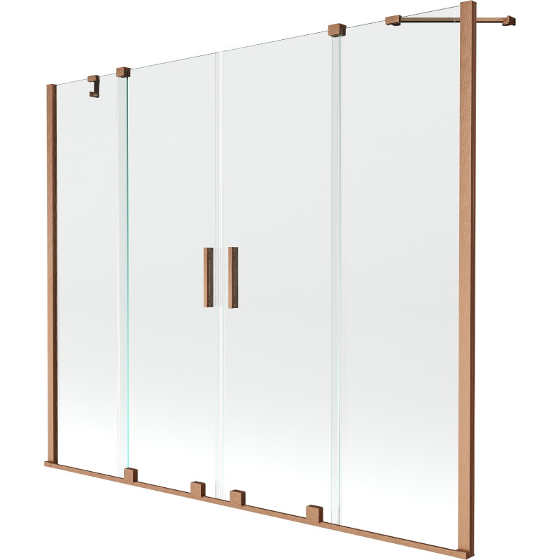 Mexen Velar Duo vaňová zástenka 2-krídlová posuvná 180 x 150 cm, transparentná, medená kefa - 896-180-000-02-65
