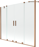 Mexen Velar Duo vaňová zástena dvojkrídlová Posuvný 180 x 150 cm, Priehľadné, kefovaná meď - 896-180-000-02-65