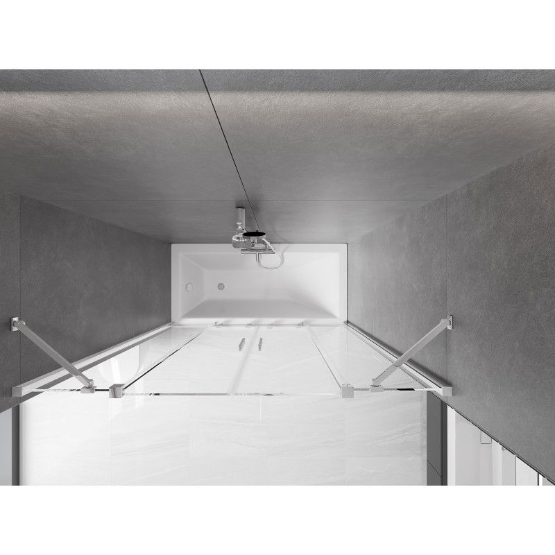 Mexen Velar Duo vaňová zástena 2-krídlová posuvná 150 x 150 cm, transparentná, chróm - 896-150-000-02-01